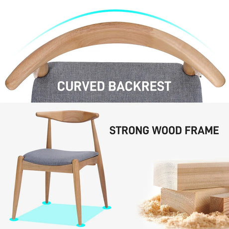 Set of 2 Vintage Rubberwood Mid-Century Modern Dining Chairs - Omega Lifestyles