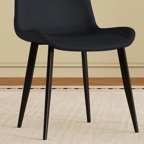 Set of 4 Modern PU Leather Dining Chairs With Carbon Steel Legs - Omega Lifestyles