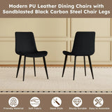 Set of 4 Modern PU Leather Dining Chairs With Carbon Steel Legs - Omega Lifestyles