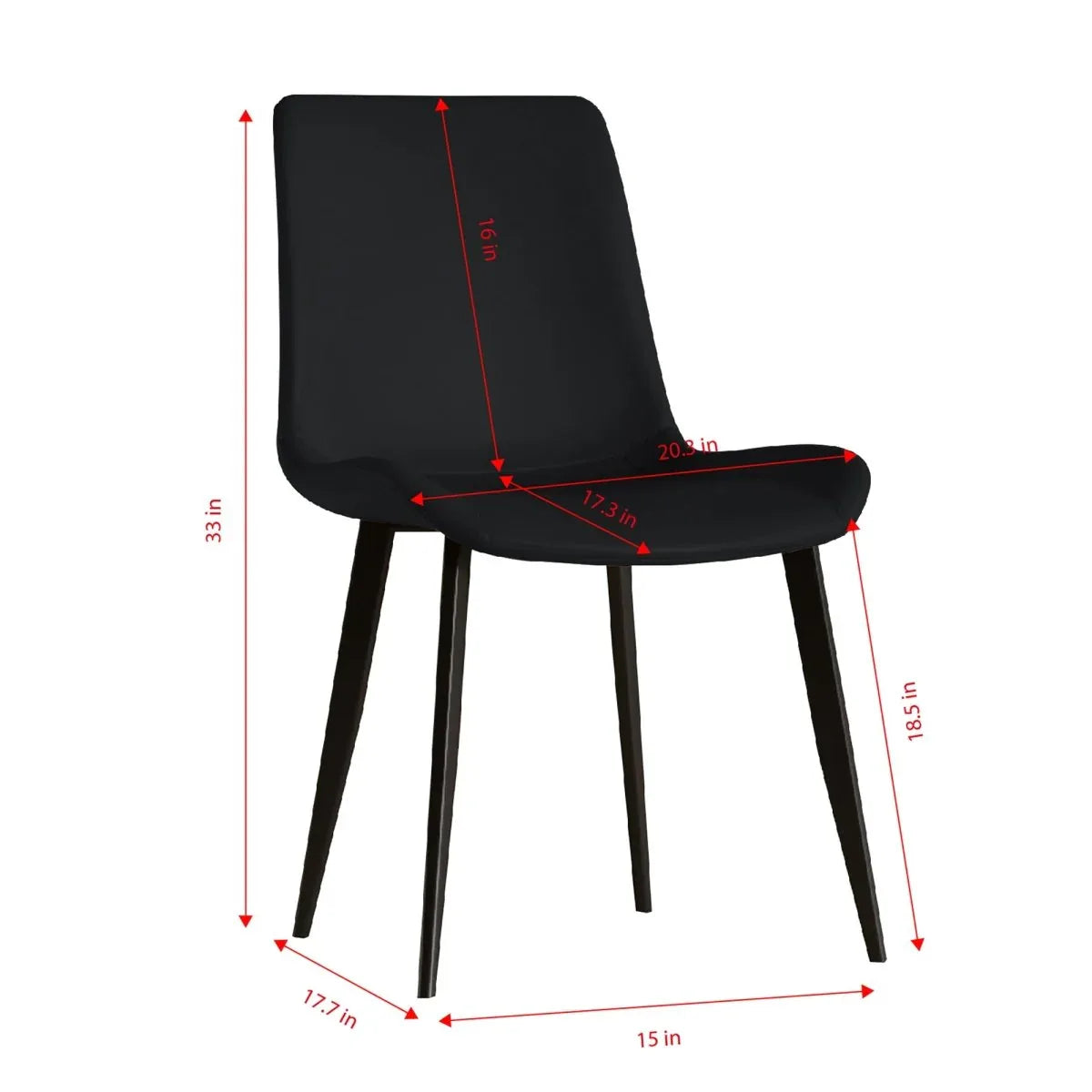 Set of 4 Modern PU Leather Dining Chairs With Carbon Steel Legs - Omega Lifestyles