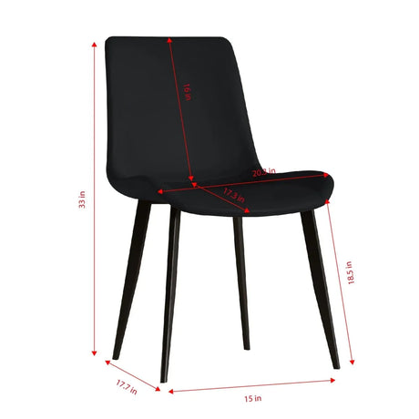 Set of 4 Modern PU Leather Dining Chairs With Carbon Steel Legs - Omega Lifestyles