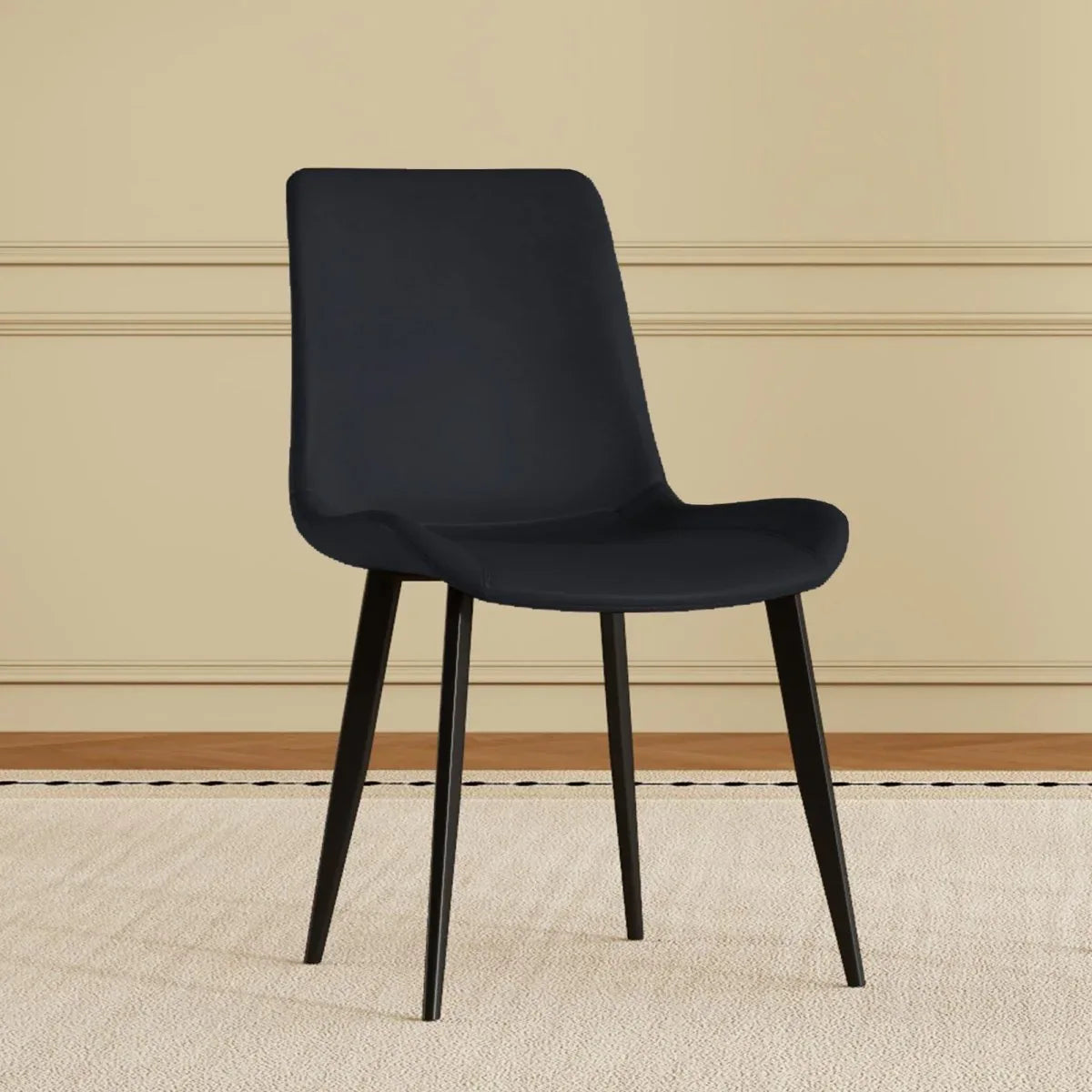 Set of 4 Modern PU Leather Dining Chairs With Carbon Steel Legs - Omega Lifestyles