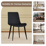 Set of 4 Modern PU Leather Dining Chairs With Carbon Steel Legs - Omega Lifestyles
