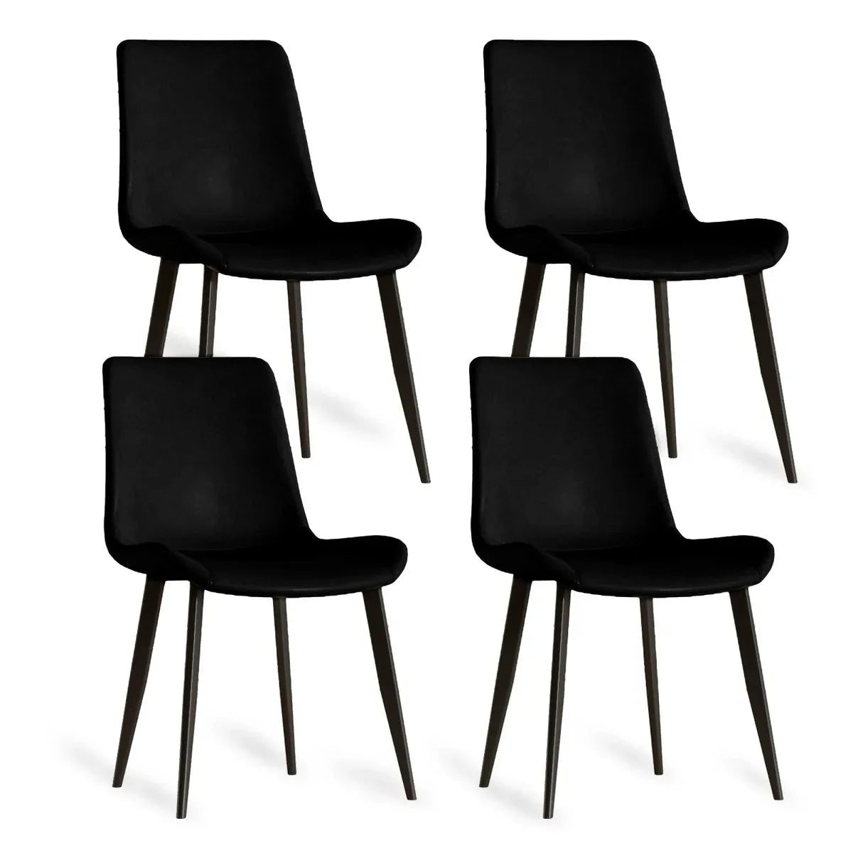 Set of 4 Modern PU Leather Dining Chairs With Carbon Steel Legs - Omega Lifestyles