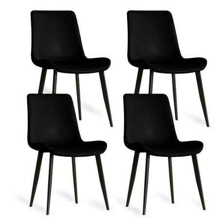Set of 4 Modern PU Leather Dining Chairs With Carbon Steel Legs - Omega Lifestyles
