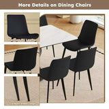 Set of 4 Modern PU Leather Dining Chairs With Carbon Steel Legs - Omega Lifestyles