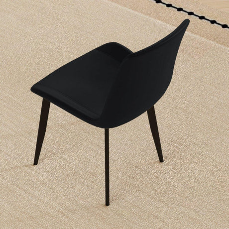 Set of 4 Modern PU Leather Dining Chairs With Carbon Steel Legs - Omega Lifestyles