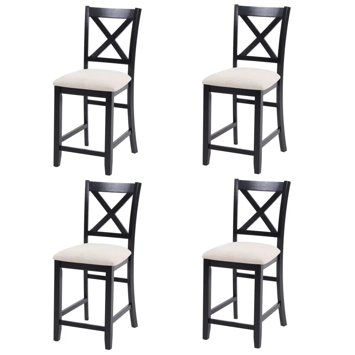 Set of 4 Modern Wooden Counter Height Dining Chairs - Omega Lifestyles