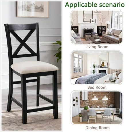 Set of 4 Modern Wooden Counter Height Dining Chairs - Omega Lifestyles