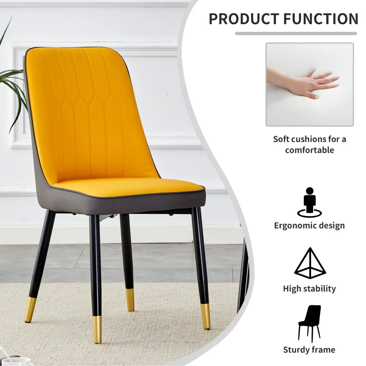 Sintered Stone Dining Table And Four PU Chairs Set - Omega Lifestyles