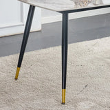 Sintered Stone Dining Table And Four PU Chairs Set - Omega Lifestyles