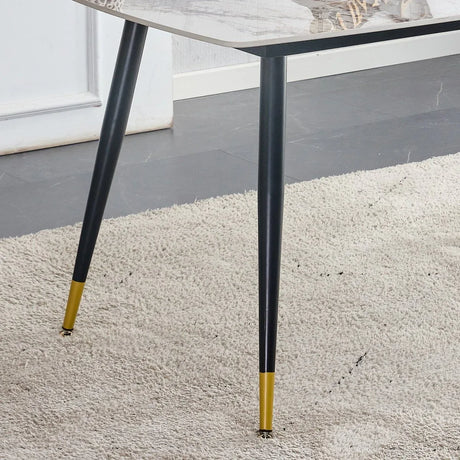 Sintered Stone Dining Table And Four PU Chairs Set - Omega Lifestyles