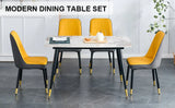 Sintered Stone Dining Table And Four PU Chairs Set - Omega Lifestyles