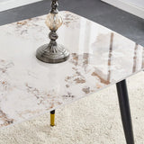 Sintered Stone Dining Table And Four PU Chairs Set - Omega Lifestyles