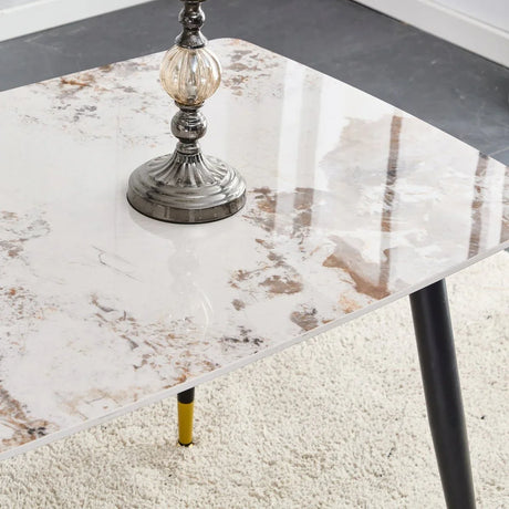 Sintered Stone Dining Table And Four PU Chairs Set - Omega Lifestyles