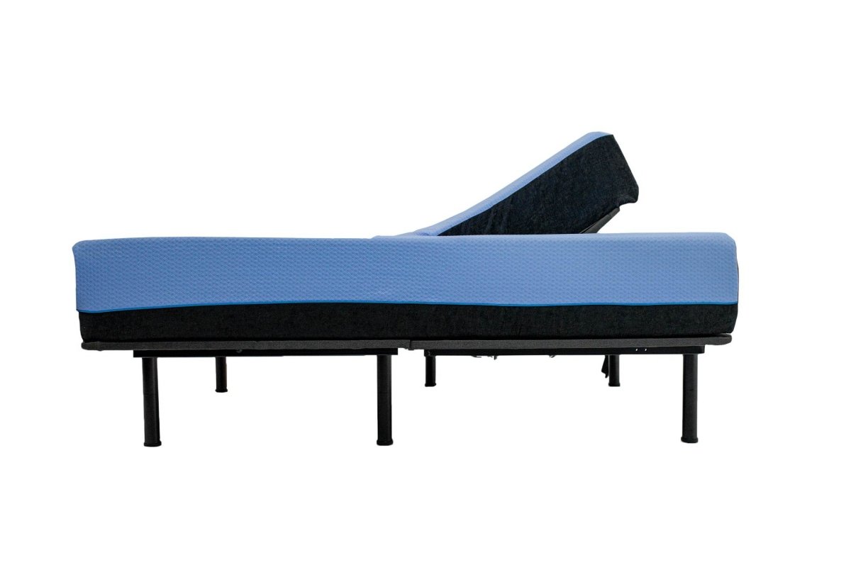 Soft 12 - Inch Plush Cooling Hybrid Mattress And Adjustable Base King Bundle - Driftwood - Omega Lifestyles