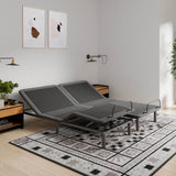 Soft 12 - Inch Plush Cooling Hybrid Mattress And Adjustable Base King Bundle - Driftwood - Omega Lifestyles