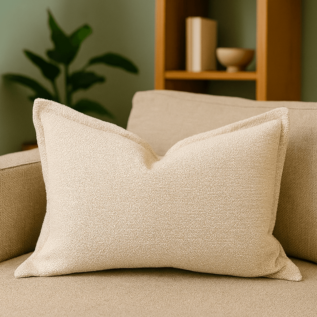 Soft Ivory Plush Polyester Throw Pillow - Driftwood - Omega Lifestyles