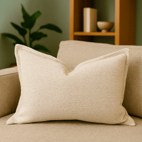 Soft Ivory Plush Polyester Throw Pillow - Driftwood - Omega Lifestyles