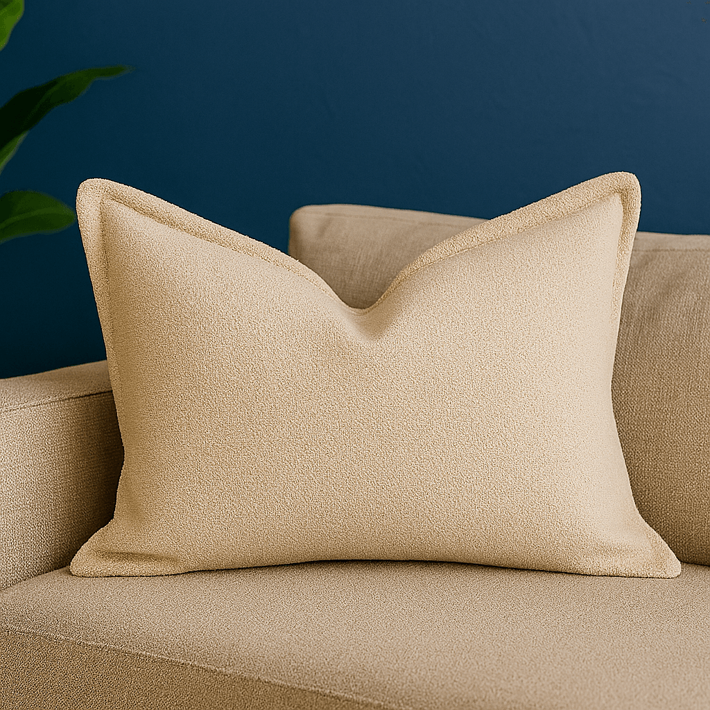 Soft Ivory Plush Polyester Throw Pillow - Driftwood - Omega Lifestyles