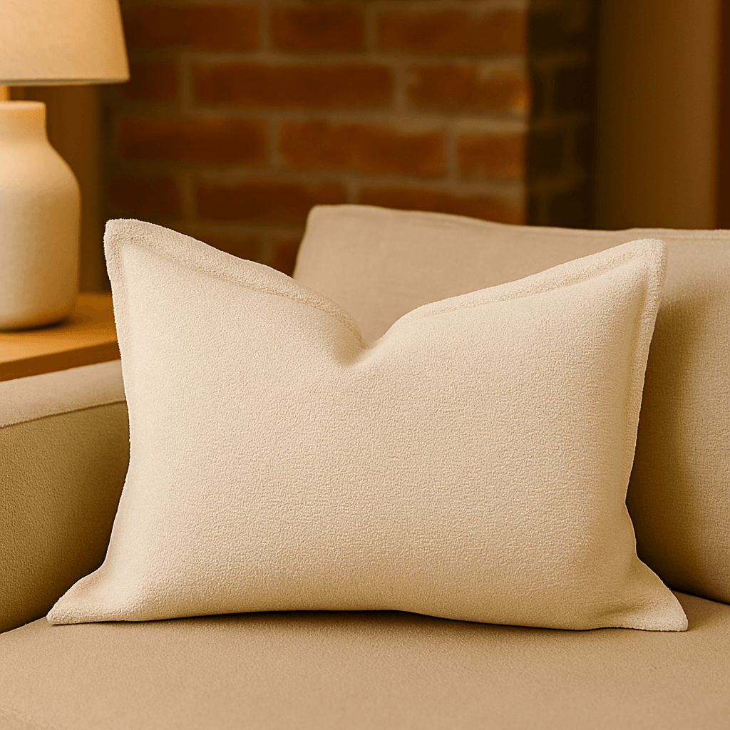 Soft Ivory Plush Polyester Throw Pillow - Driftwood - Omega Lifestyles