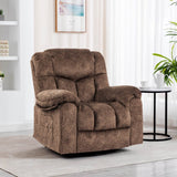 Soft Velvet Swivel Rocking Massage Recliner Chair - Driftwood - Omega Lifestyles