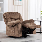 Soft Velvet Swivel Rocking Massage Recliner Chair - Driftwood - Omega Lifestyles