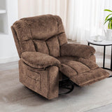 Soft Velvet Swivel Rocking Massage Recliner Chair - Driftwood - Omega Lifestyles