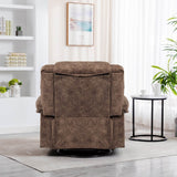 Soft Velvet Swivel Rocking Massage Recliner Chair - Driftwood - Omega Lifestyles