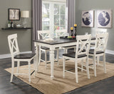 Solid Wood Brown And White Gathering Dining Table With Leaf - Driftwood - Omega Lifestyles