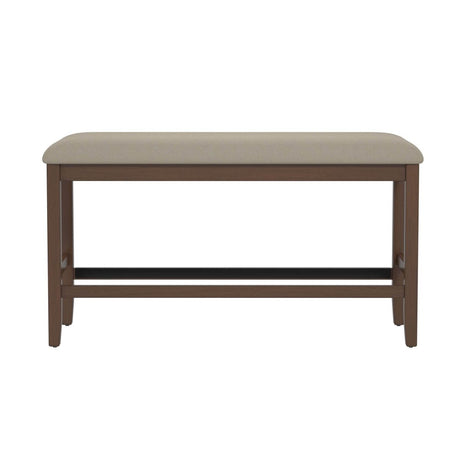 Solid Wood Brown Foam Filled Gathering Height Bench - Driftwood - Omega Lifestyles