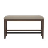 Solid Wood Brown Foam Filled Gathering Height Bench - Driftwood - Omega Lifestyles