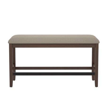 Solid Wood Brown Foam Filled Gathering Height Bench - Driftwood - Omega Lifestyles