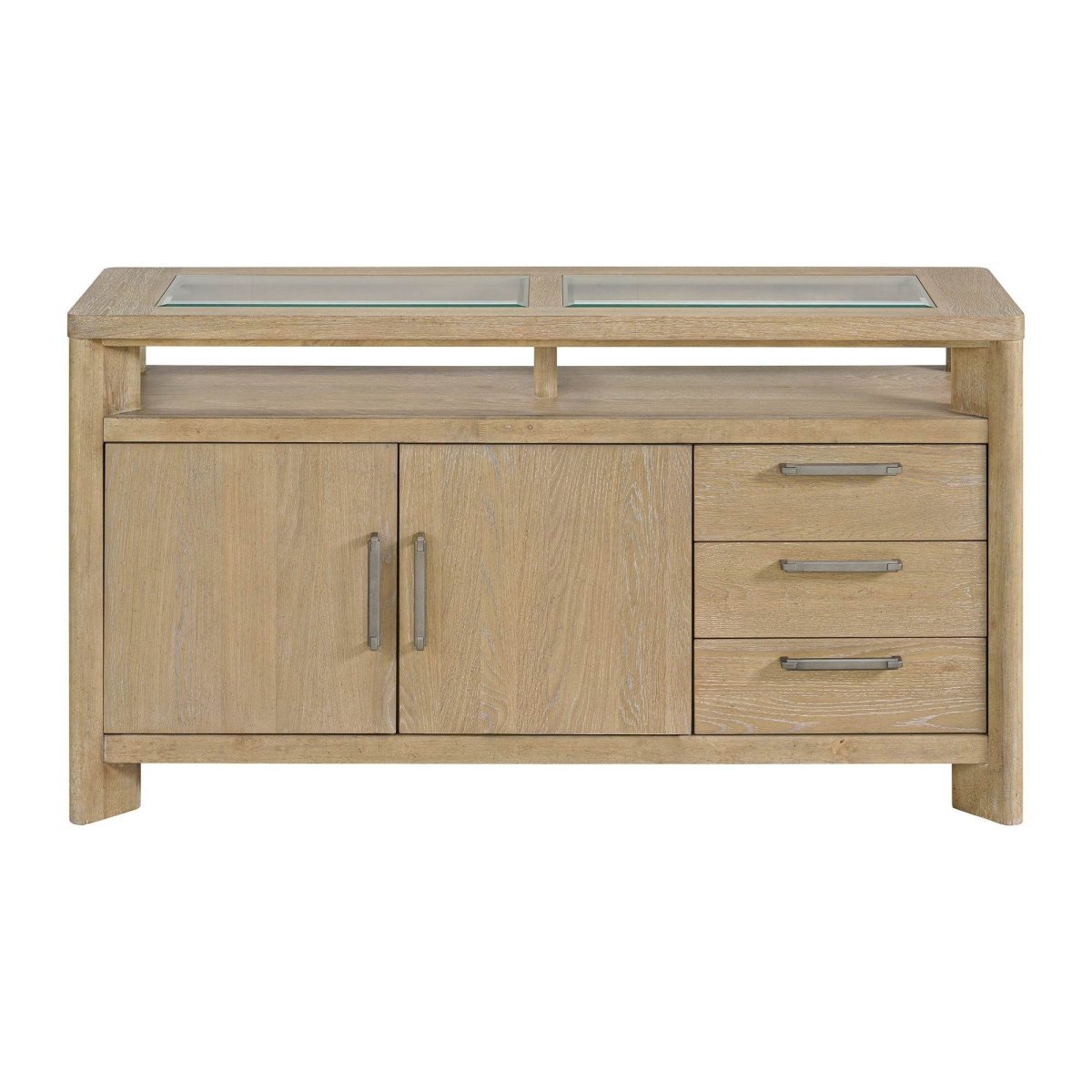 Solid Wood Contemporary Brown Side Server Cabinet - Driftwood - Omega Lifestyles