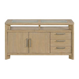 Solid Wood Contemporary Brown Side Server Cabinet - Driftwood - Omega Lifestyles