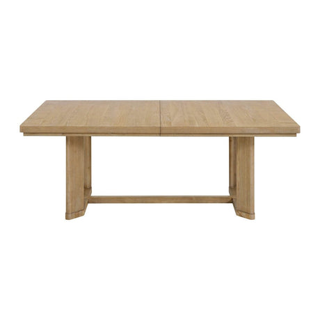 Solid Wood Contemporary Brown Trestle Table 80 - Inch - Driftwood - Omega Lifestyles