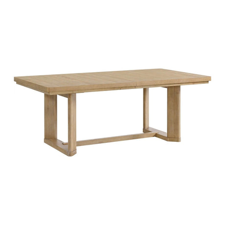 Solid Wood Contemporary Brown Trestle Table 80 - Inch - Driftwood - Omega Lifestyles