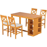 Solid Wood Farmhouse Counter Height Dining Table Set - Omega Lifestyles