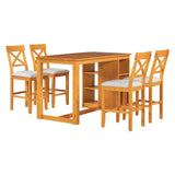 Solid Wood Farmhouse Counter Height Dining Table Set - Omega Lifestyles