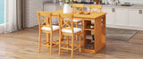 Solid Wood Farmhouse Counter Height Dining Table Set - Omega Lifestyles