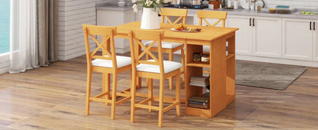 Solid Wood Farmhouse Counter Height Dining Table Set - Omega Lifestyles
