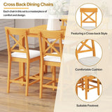 Solid Wood Farmhouse Counter Height Dining Table Set - Omega Lifestyles