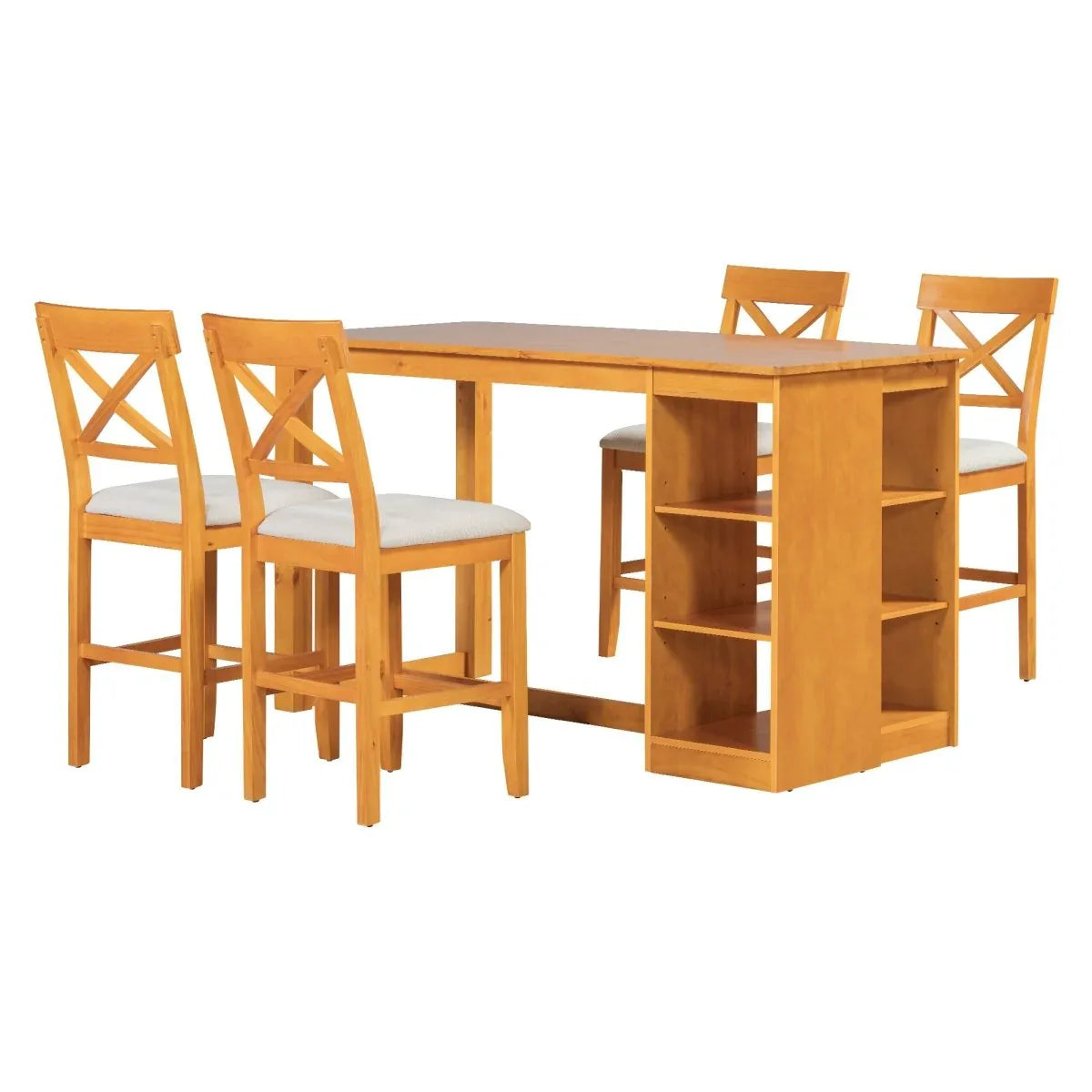 Solid Wood Farmhouse Counter Height Dining Table Set - Omega Lifestyles