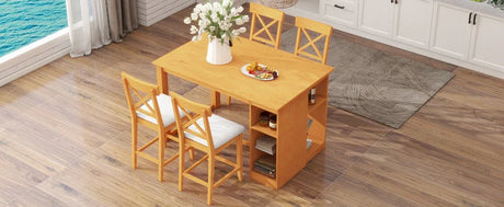 Solid Wood Farmhouse Counter Height Dining Table Set - Omega Lifestyles