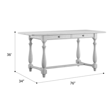 Solid Wood Gray Coastal Style Height Table 76 - Inch - Driftwood - Omega Lifestyles