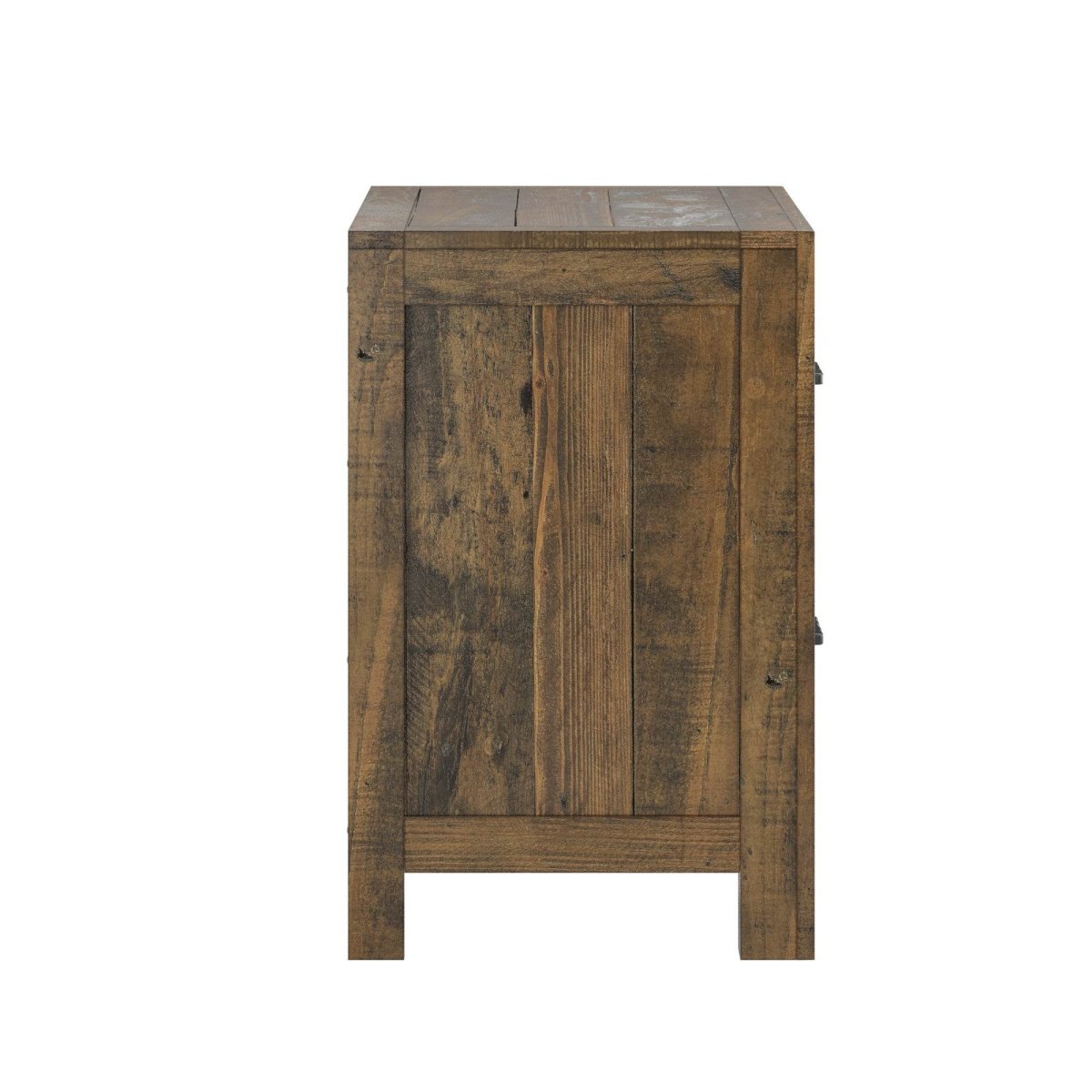 Solid Wood Rustic Brown 2 - Drawer Nightstand - Driftwood - Omega Lifestyles