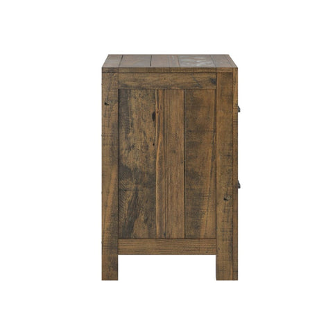 Solid Wood Rustic Brown 2 - Drawer Nightstand - Driftwood - Omega Lifestyles