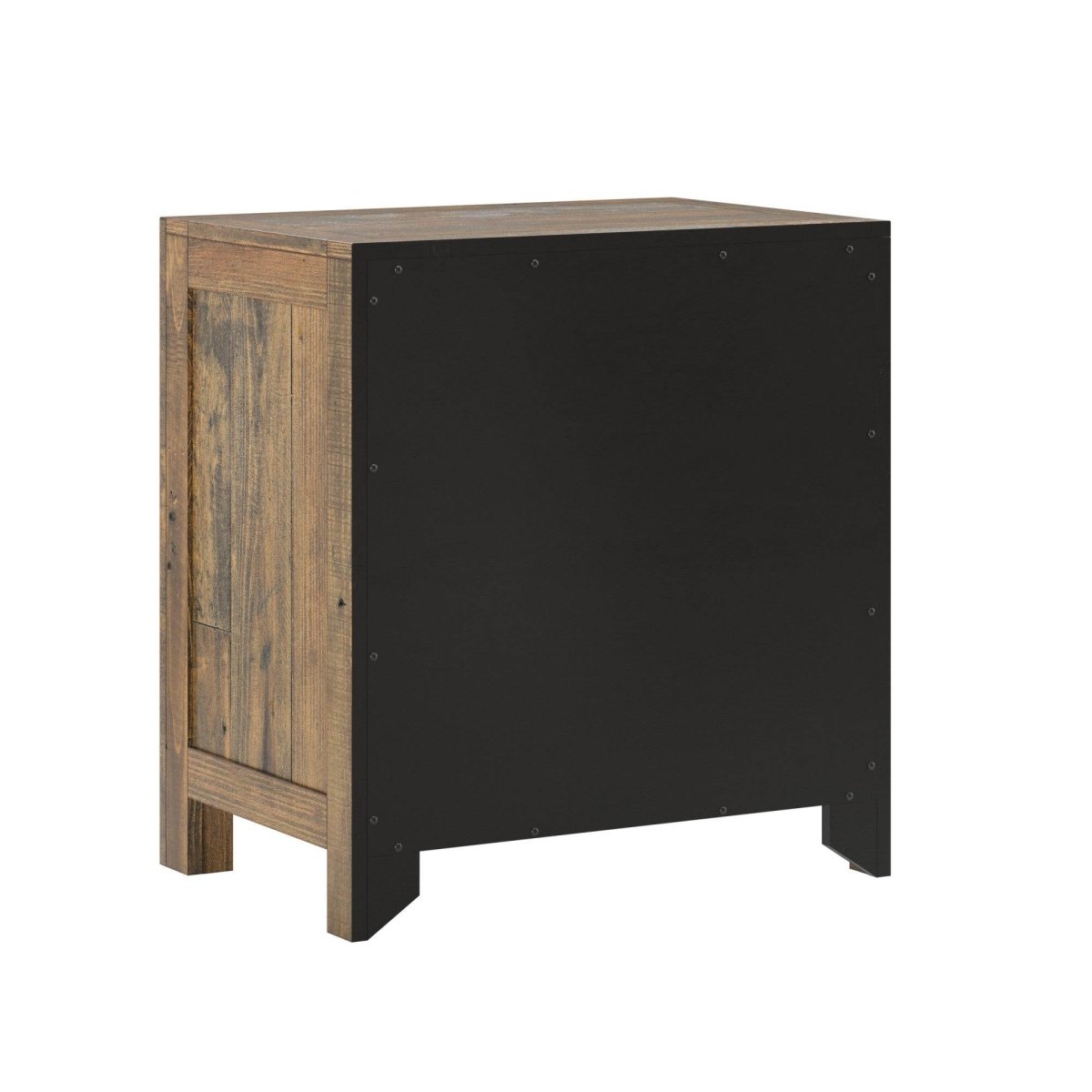Solid Wood Rustic Brown 2 - Drawer Nightstand - Driftwood - Omega Lifestyles