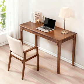 Solid Wood Standing Desk With Double Drawers - Omega Lifestyles