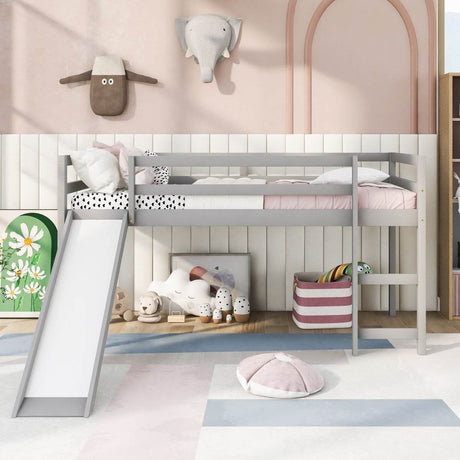 Solid Wood Twin Loft Bed With Ladder and Guardrails - Sleep Galleria